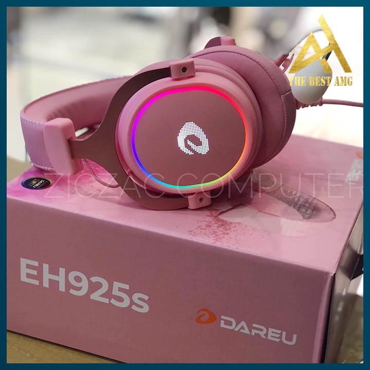 Tai Nghe Headphone Gaming Đèn LED 7 Màu RGB Có Mic DAREU EH925S Queen Pink Tai Nghe Nhạc Máy Vi Tính PC Laptop Có Dây