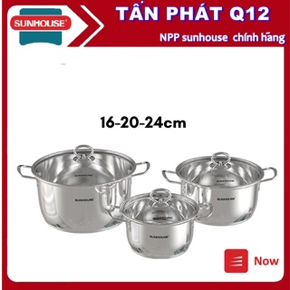 BỘ NỒI INOX 5 ĐÁY SUNHOUSE SHG788 CÓ BÁN LẺ 1 HOẶC 2 NỒI