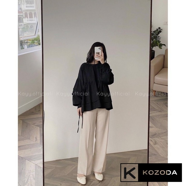 Áo Sơ Mi Kiểu Nữ Màu Trắng be đen đẹp dài tay phong cách ulzzang vintage hàn quốc cao cấp họa tiết ren kozoda SM30
