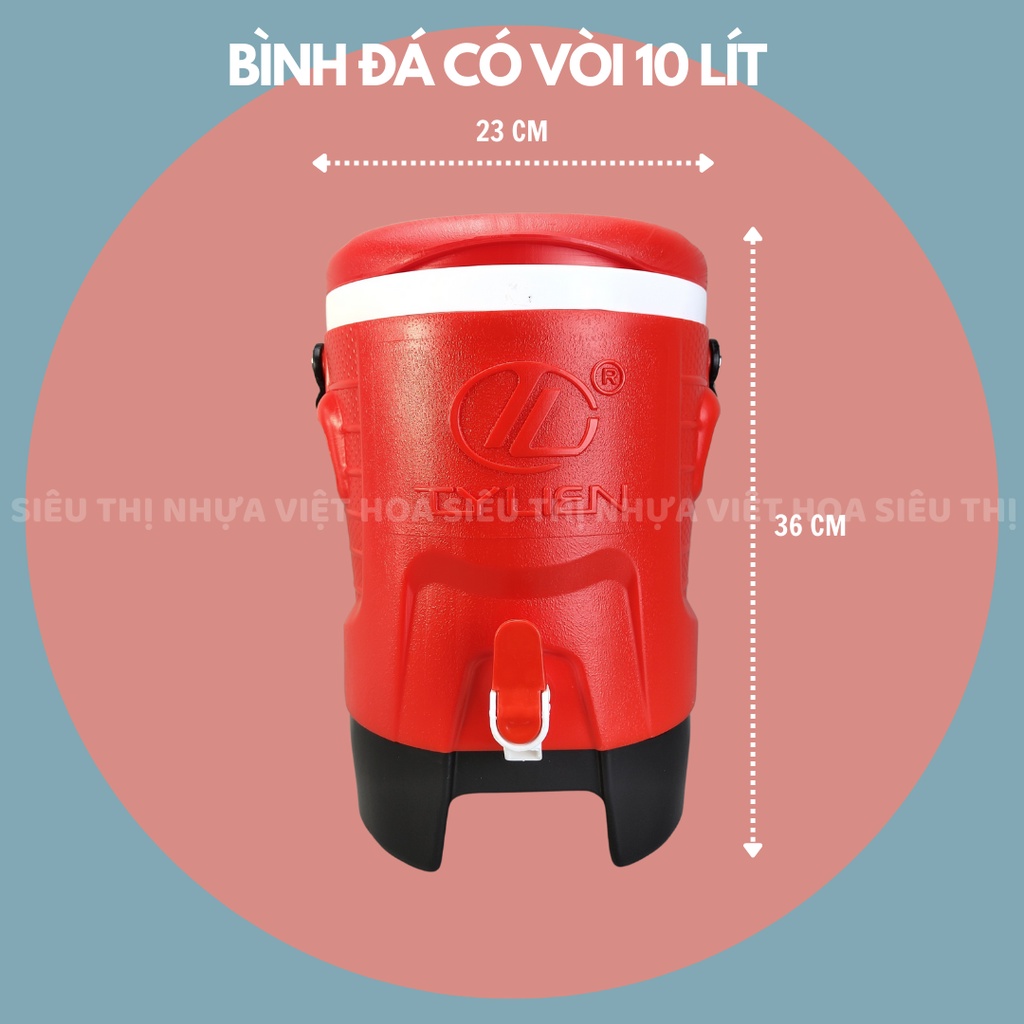 Bình đá tròn vòi, phích đá tròn có vòi, bình giữ nhiệt, bình đá super cooler Tý Liên