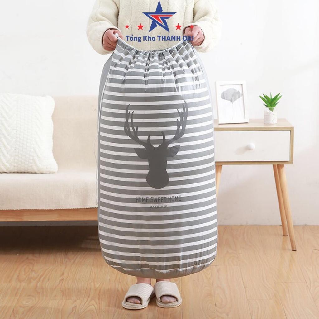 Túi vải đựng chăn màn quần áo vải dù chống thấm cỡ lớn - túi đựng đồ dây rút tiện dụng