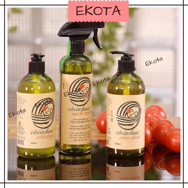Combo bộ 3SP từ cô cà chua bao gồm SẠCH TUỐT đa năng+ NƯỚC RỬA CHÉN+ NƯỚC RỬA TAY sinh học bảo vệ da tay