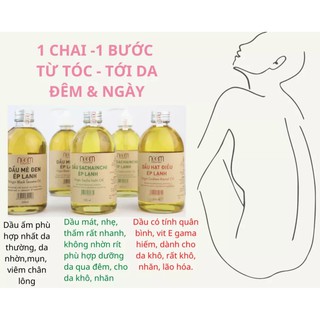 DẦU MÈ ĐEN ÉP LẠNH 350ml/100ml/500ml - Noom (tặng vòi nhấn cho chai 350ml)