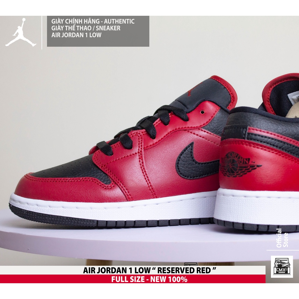 😘  Giày Air Jordan 1 Low ' Reverse Red '  - REAL AUTHETIC 100%