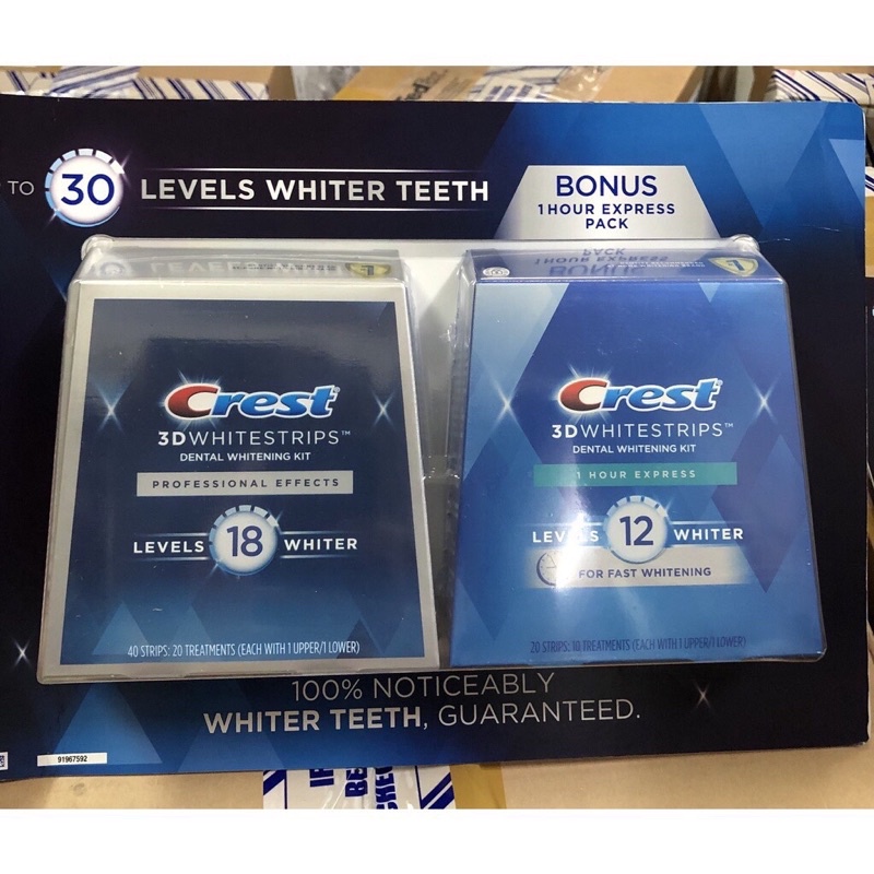 Miếng dán trắng răng Crest 3d Whitestrips Dental  Whitening Kit - Mỹ