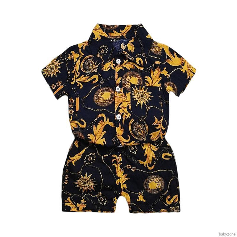 Bộ áo thun cộc tay in hoa + quần short cho bé