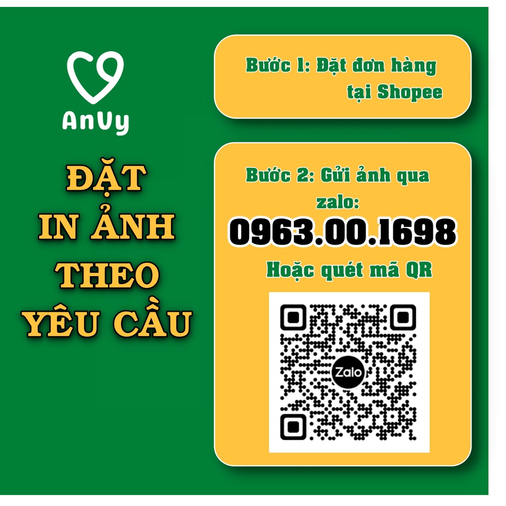 In ảnh theo yêu cầu cõ 6x9 ép lụa hoặc phủ UV mini palaroid phủ UV in ảnh từ điện thoại tại kho album ảnh AnVy