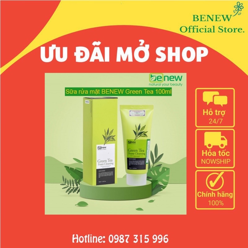 [10.10 SIÊU SALE]SỮA RỬA MẶT BENEW GREEN TEA 100ML