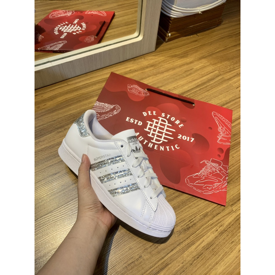 [CHÍNH HÃNG] Giày Sneaker Thể Thao Nữ Adidas Superstar Cloud White/Silver Metallic