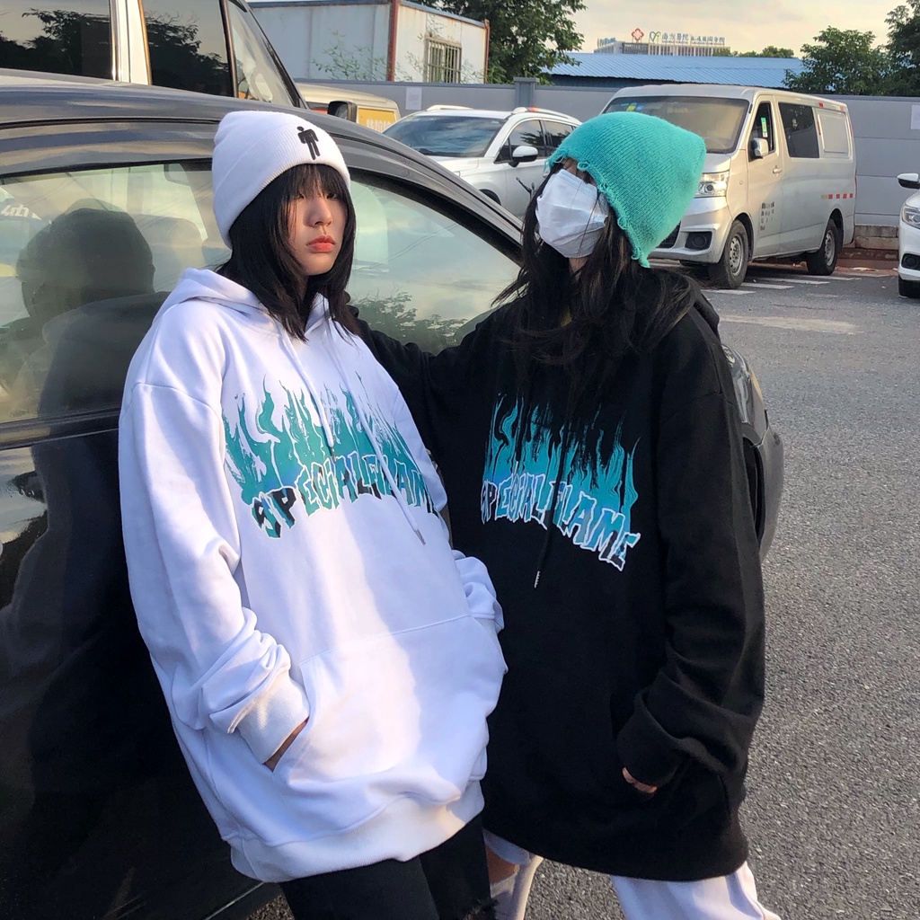 NRVP Áo Hoodie Tay Dài Oversize In Họa Tiết Phong Cách Hàn Quốc Kiểu Mới Cho Nam / Nữ