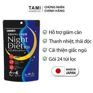 Trà giảm cân Night Diet Tea Orihiro Nhật Bản thải độc cơ thể và cải thiện chất lượng giấc ngủ gói 24 túi lọc TM-OR thumbnail