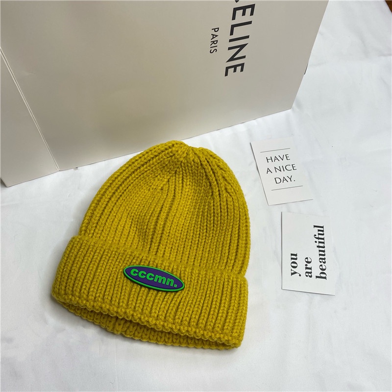 Mũ len giữ ấm bảo vệ tai màu sắc ngọt ngào xinh xắn cho nữ