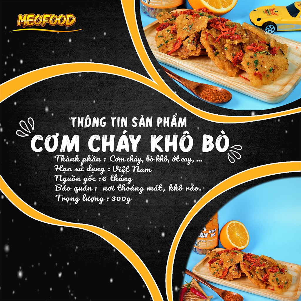 Cơm cháy lắc khô Bò hũ lớn 300g MeoFood đồ ăn vặt vừa ngon vừa rẻ