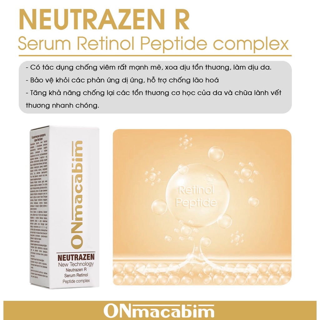 SERUM DƯỠNG DA CHUYÊN SÂU RETINOL 4% ONMACABIM NEUTRAZEN R 15ML CHÍNH HÃNG - 12615