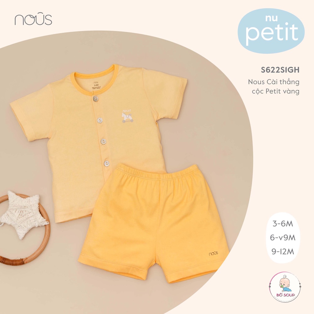 Bộ Quần Áo Cộc Cài Thẳng Nous,Chất Liệu Nu Petit Bé Gái - Bé Trai