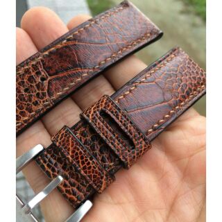 Hàng may tay-Dây đồng hồ da đà điểu (handmade 100%)
