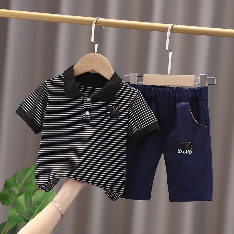 Set áo thun polo + quần đùi xinh xắn đáng yêu dành cho bé trai