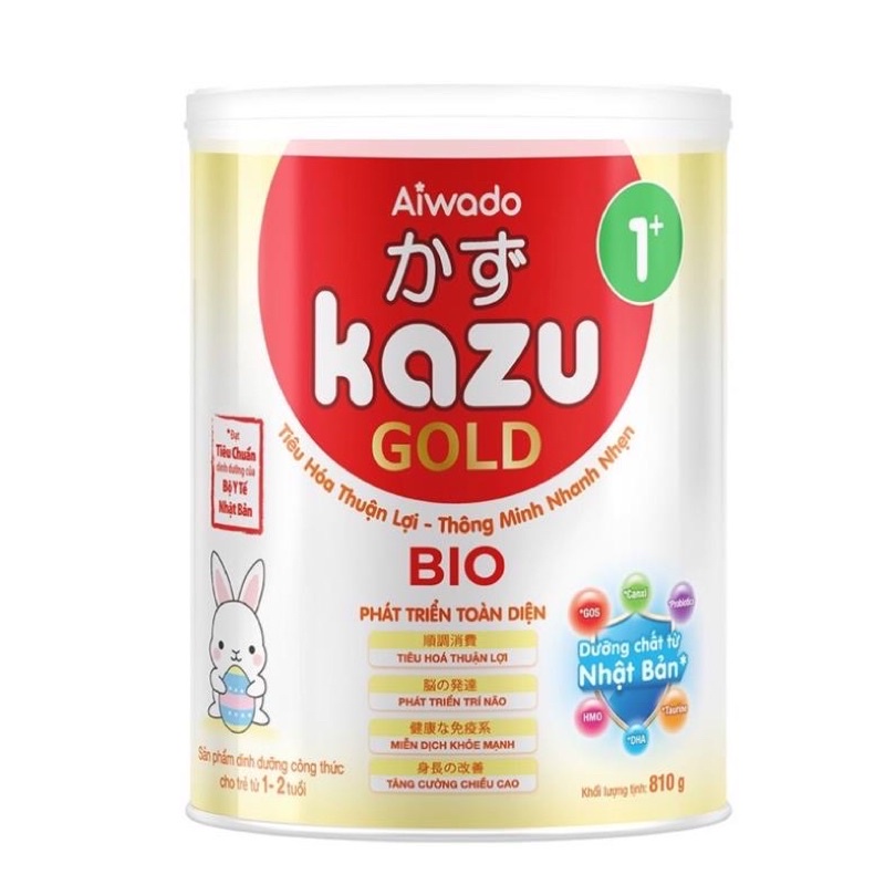 Tặng 1 chai sữa tắm dettol mật ong 200g- sữa bột kazu bio số 0+, 1+, 2+ lon 810g