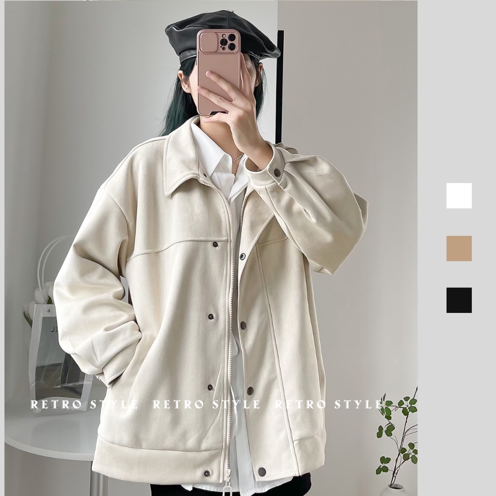 Áo khoác da lộn 2 lớp Aodalon000