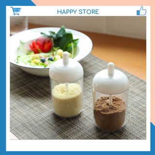 Lọ gia vị, hũ đựng gia vị có kèm thìa tiện lợi, phong cách Nhật nhỏ gọn cho nhà bếp ngăn nắp