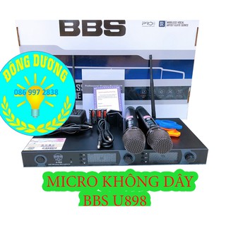 Micro không dây bbs u898 - míc không dây karaoke gia đình - micro giá rẻ