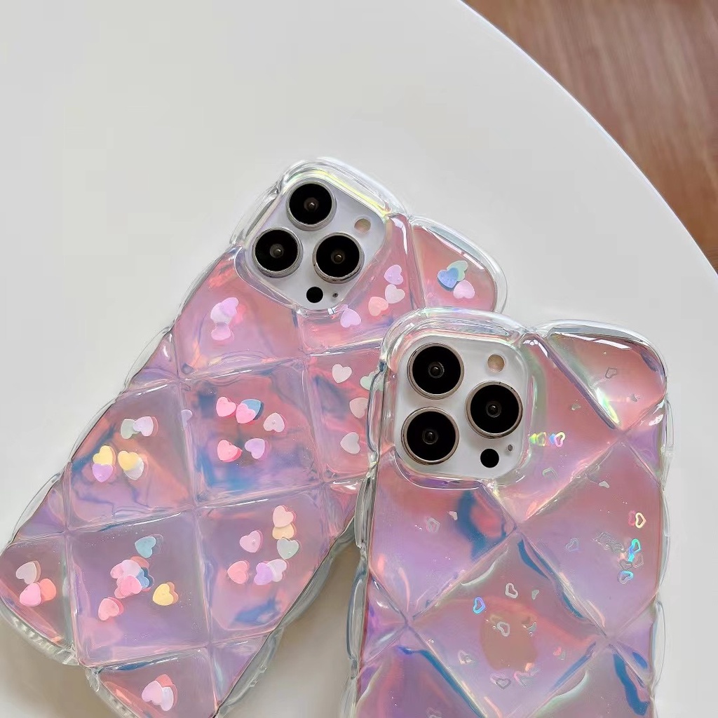Ốp Điện Thoại Mềm Mịn Họa Tiết Hình Thoi Lấp Lánh Cho Iphone 13 pro max 12 pro max 11 pro max xs max xr x