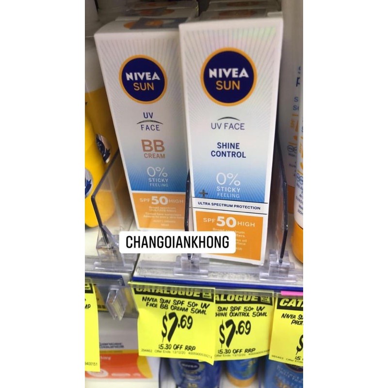 Kem chống nắng nivea Shine control spf 50 date mơi 2024