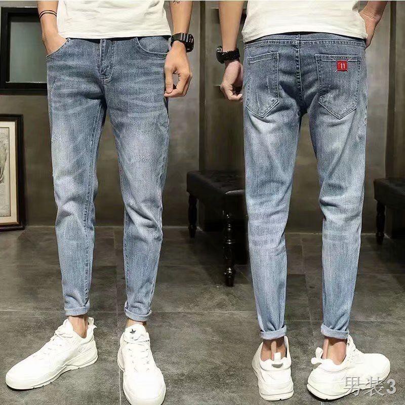 Jeans nam thương hiệu sành điệu 2021 Quần ôm vừa chân Phong cách Hàn Quốc hợp thời trang giản dị tất cả kết dài ch