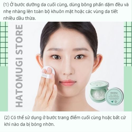 Phấn kìm dầu [Dùng là mê-Hàng Auth] Phấn bột innisfree No Sebum Powder