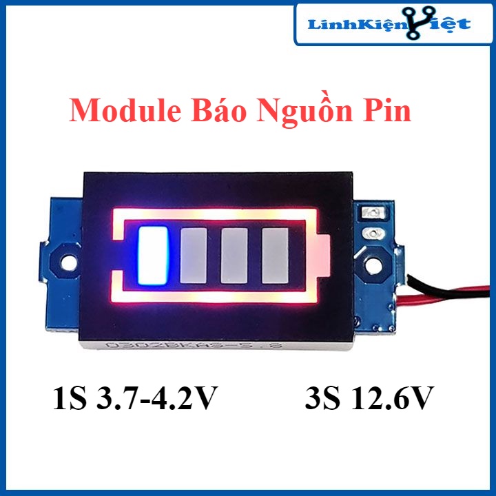 Module, mạch hiển thị dung lượng pin 1S 3.7-4.2V, 3S 12.6V