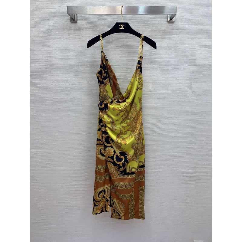 Đầm hai dây thời trang cao cấp Versace thiết kế họa tiết tinh tế
