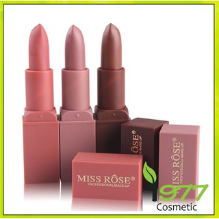 Son môi lì miss rose matte vỏ vuông siêu mịn như nhung - 1977 cosmetic