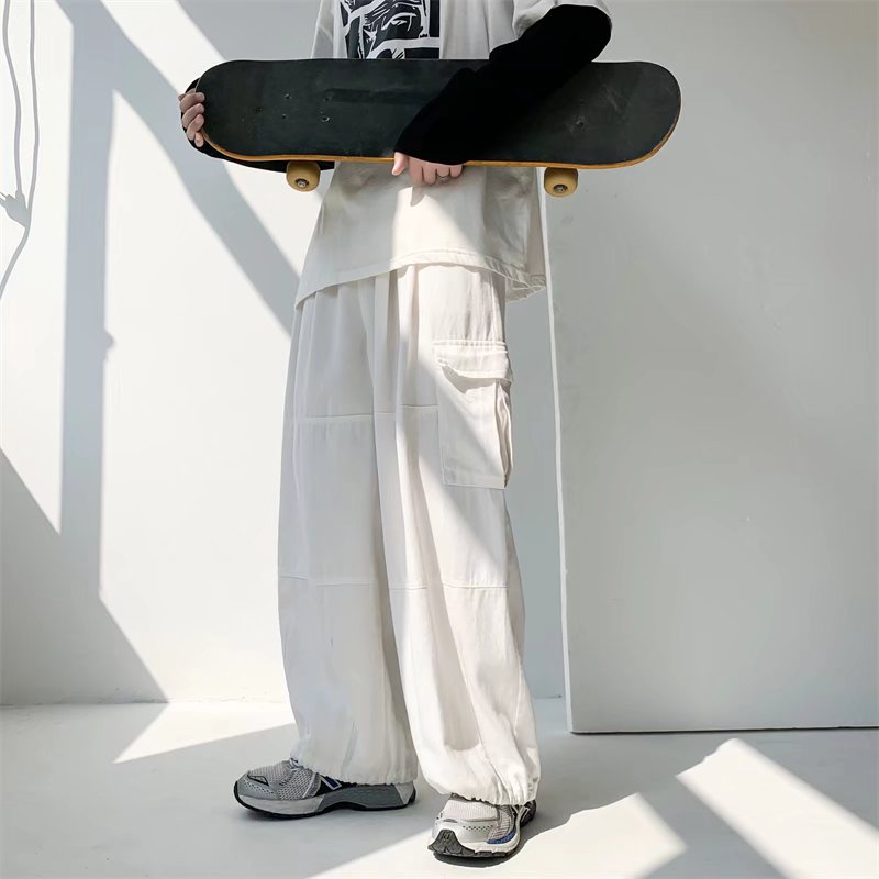 Quần ống rộng phong cách cổ điển thời trang Hàn Quốc dành cho nam và nữ