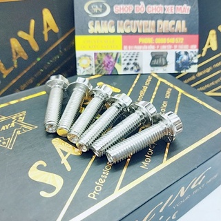 Ốc ty phuộc inox 304 salaya Sonic Satria raider combo 6 con