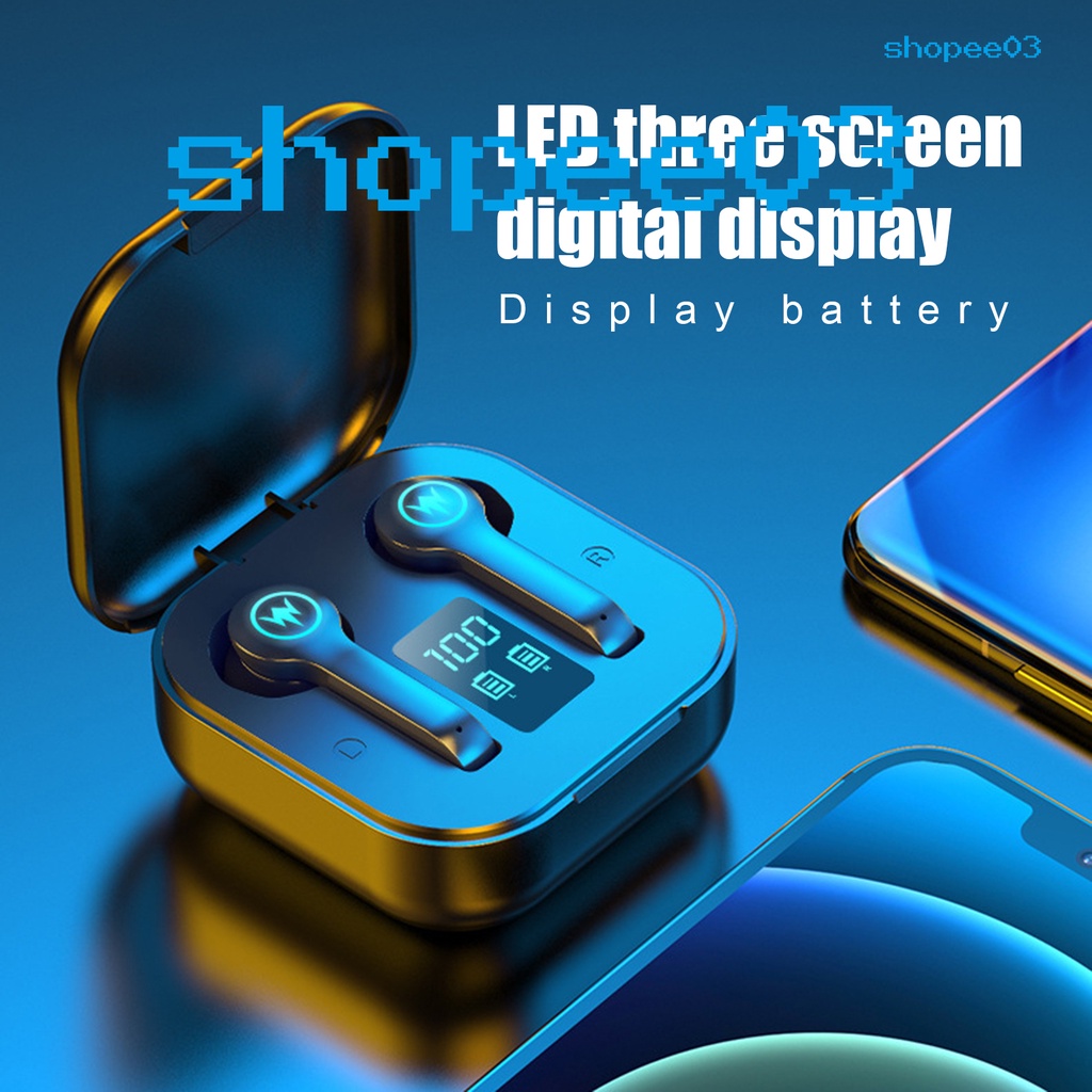 Tai nghe không dây L10 LED bluetooth 5.1 chống nước có mic + hộp sạc + cáp sạc