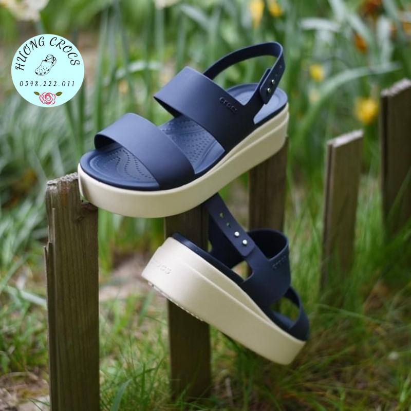 [Hàng chuẩn] Sandal Cross Brookly.n, cao gót 5p màu navy cao cấp