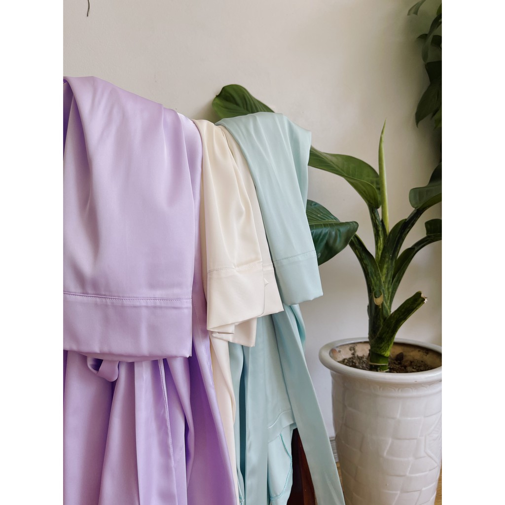 Jeune Kimono- Áo choàng lụa pastel đi biển