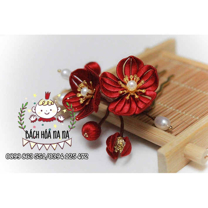 DIY / Bộ Kit Bạn tự làm Hoa cuốn chỉ- Triền hoa cuốn chỉ - Trâm cài cổ trang- làm hoa quấn chỉ handmade - Bách hóa na na