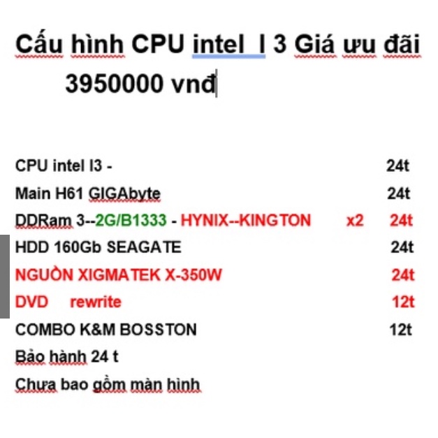 CPU i 3 MÁY TÍNH BÀN GIÁ ƯU ĐÃI -Tặng tai nghe có mic | BigBuy360 - bigbuy360.vn