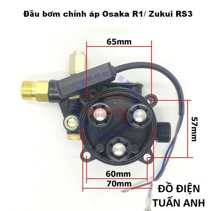 Bộ đầu bơm dùng cho máy rửa xe chỉnh áp Zukui RS3 /Osaka R1, đầu bơm máy rửa xe gia đình, đầu bơm áp l