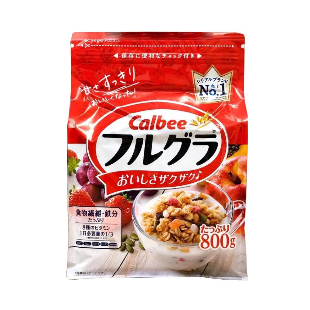 Ngũ Cốc Calbee Nhật Bản 800g, Ngũ Cốc Trái Cây Sấy Khô Date 4/2022