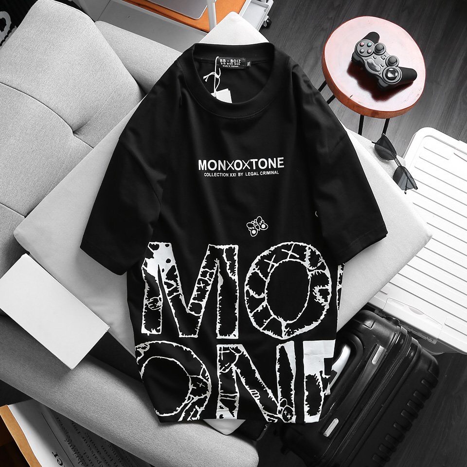 (bigsize) Áo thun nam bigsize MALTRIK thời trang màu đen (75 - 125kg) - in hình monxox, áo phông đen bigsize 100% cotton