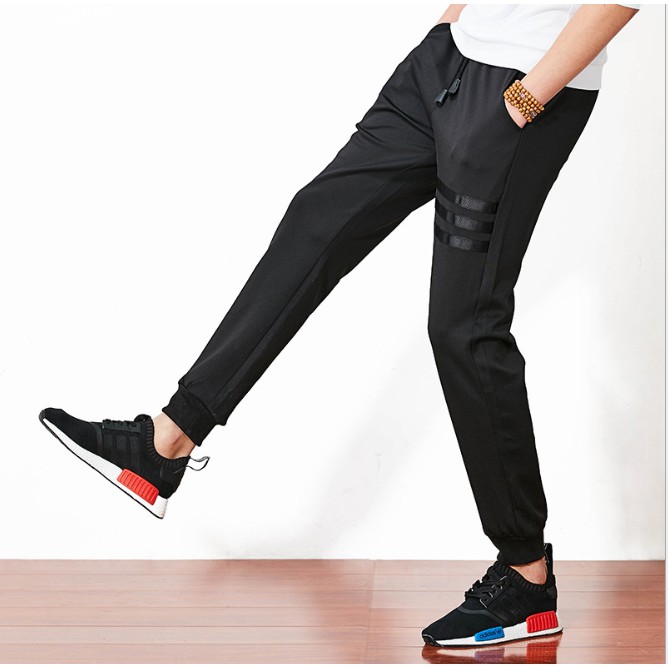 Quần jogger nam thể thao co dãn dáng thể thao in 3 sọc cá tính New