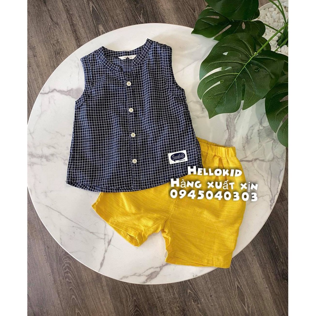 Set bộ áo kẻ cho bé
