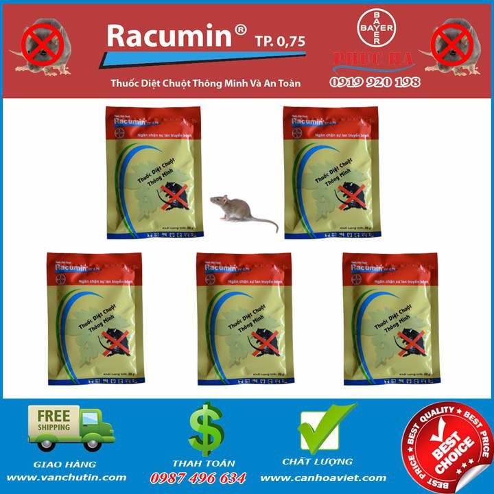 Thuốc trừ Chuột Racumin - cách trừ chuột hiệu quả 02 gói