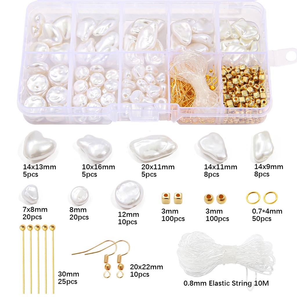 Set phụ kiện hạt xỏ Beadia từ ABS kích thước và kiểu dáng tùy chọn dùng làm trang sức DIY