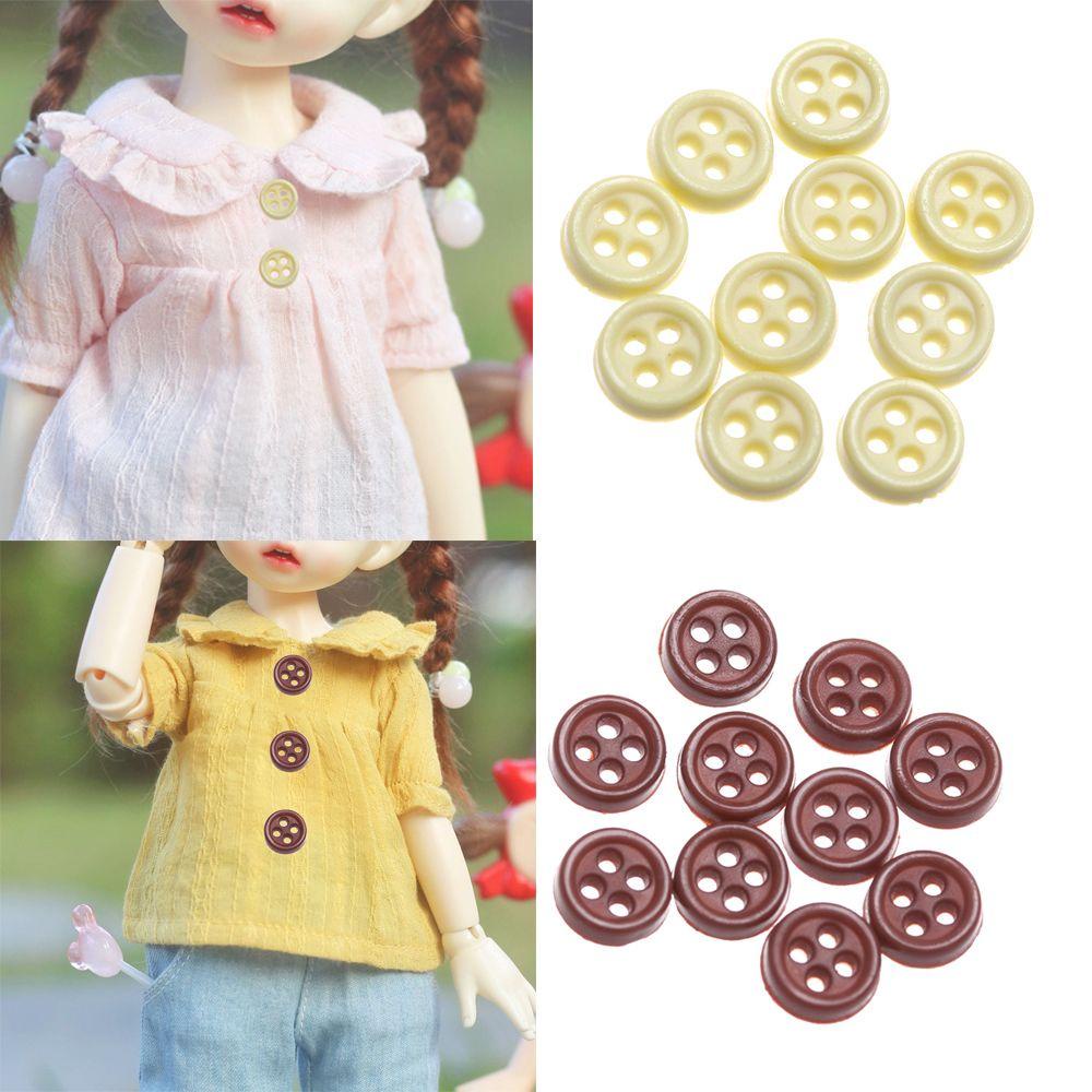 CLEVER Set 10 / 20 / 50 Nút Tròn 4 Lỗ Cho Búp Bê