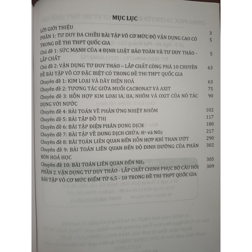 Sách - Chinh phục 10 chuyên đề Hóa Vô Cơ kỳ thi THPT Quốc Gia