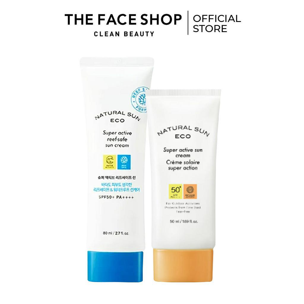 Combo Kem Chống Nắng Bảo Vệ Da Toàn Diện THE FACE SHOP 80ml+Kem Chống Nắng 50ml