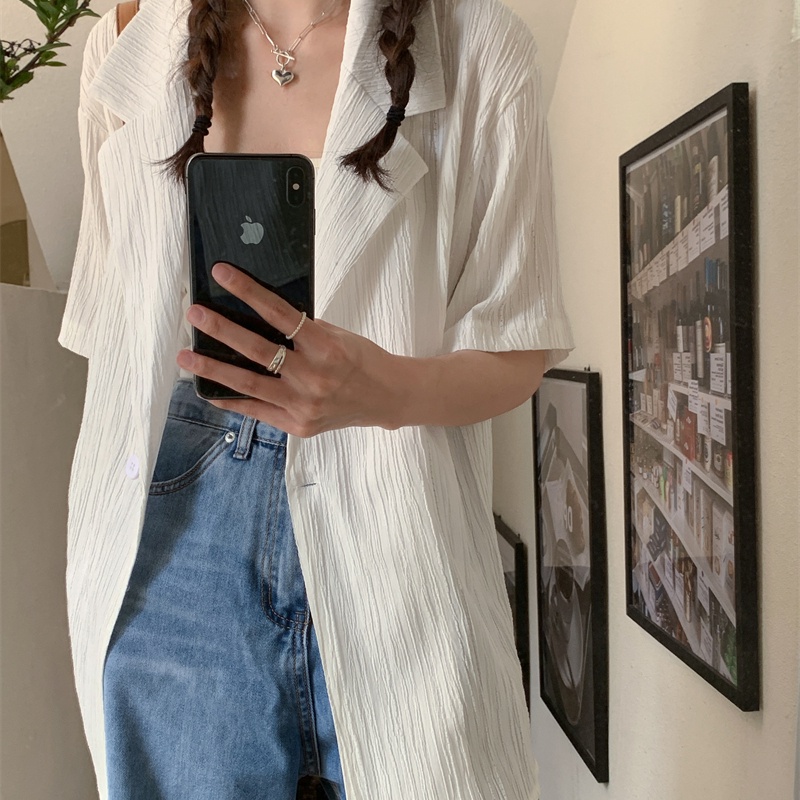 Áo khoác blazer SUXI ngắn tay đơn giản phong cách cổ điển thời trang mùa hè cho nữ